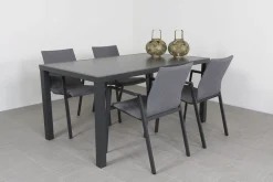 Lima antraciet/Alma 160 cm. tuinset - 5-delig