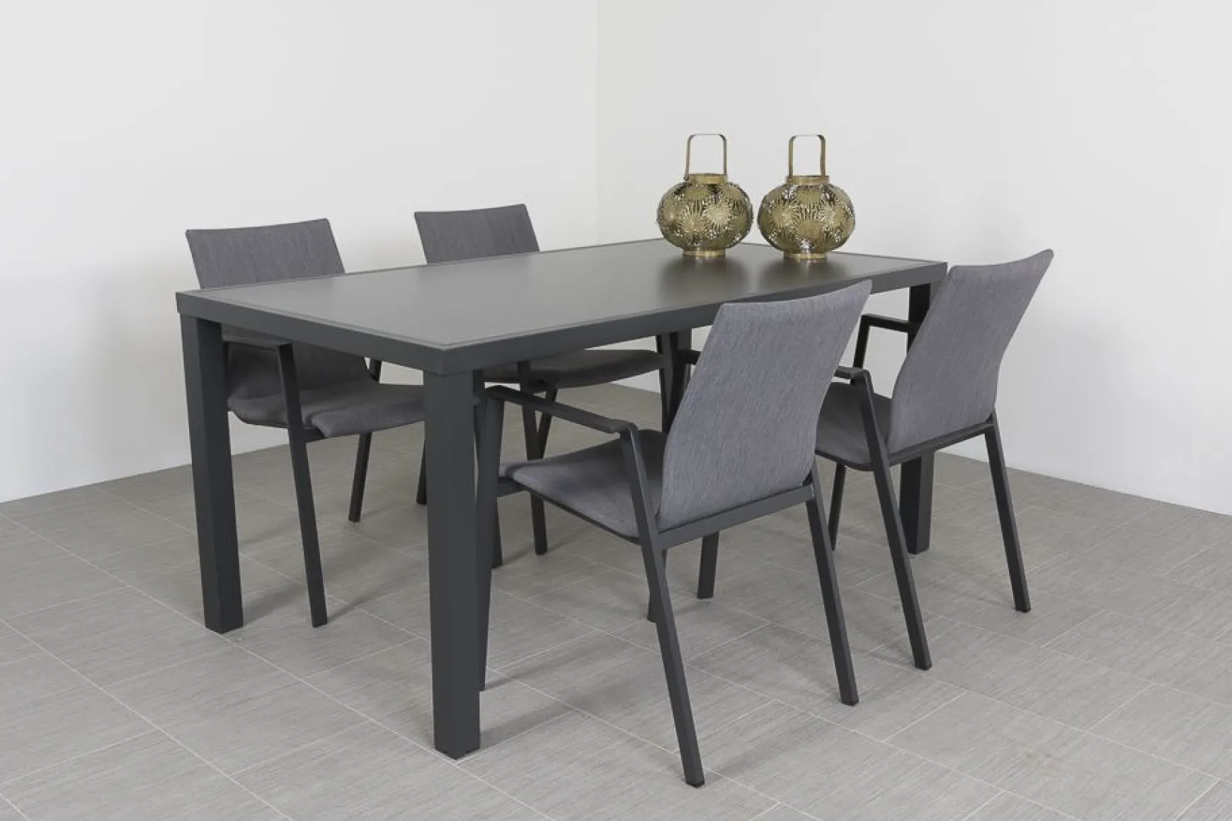 Lima antraciet/Alma 160 cm. tuinset - 5-delig