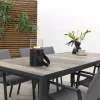 Lima/Kings 6-persoons stapelbare dining tuinset 220x100 cm. - Antraciet