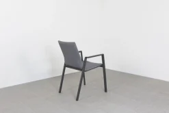 Lima/Kings 6-persoons stapelbare dining tuinset 220x100 cm. - Antraciet