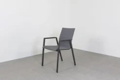Lima/Kings 6-persoons stapelbare dining tuinset 220x100 cm. - Antraciet