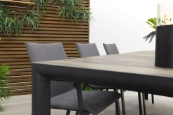 Lima/Kings 6-persoons stapelbare dining tuinset 220x100 cm. - Antraciet