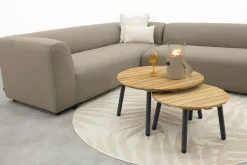Lissabon/Mindo Sunbrella (Sit&Heat) verwarmde loungeset - Taupe/Teak
