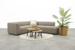 Lissabon/Mindo Sunbrella (Sit&Heat) verwarmde loungeset - Taupe/Teak