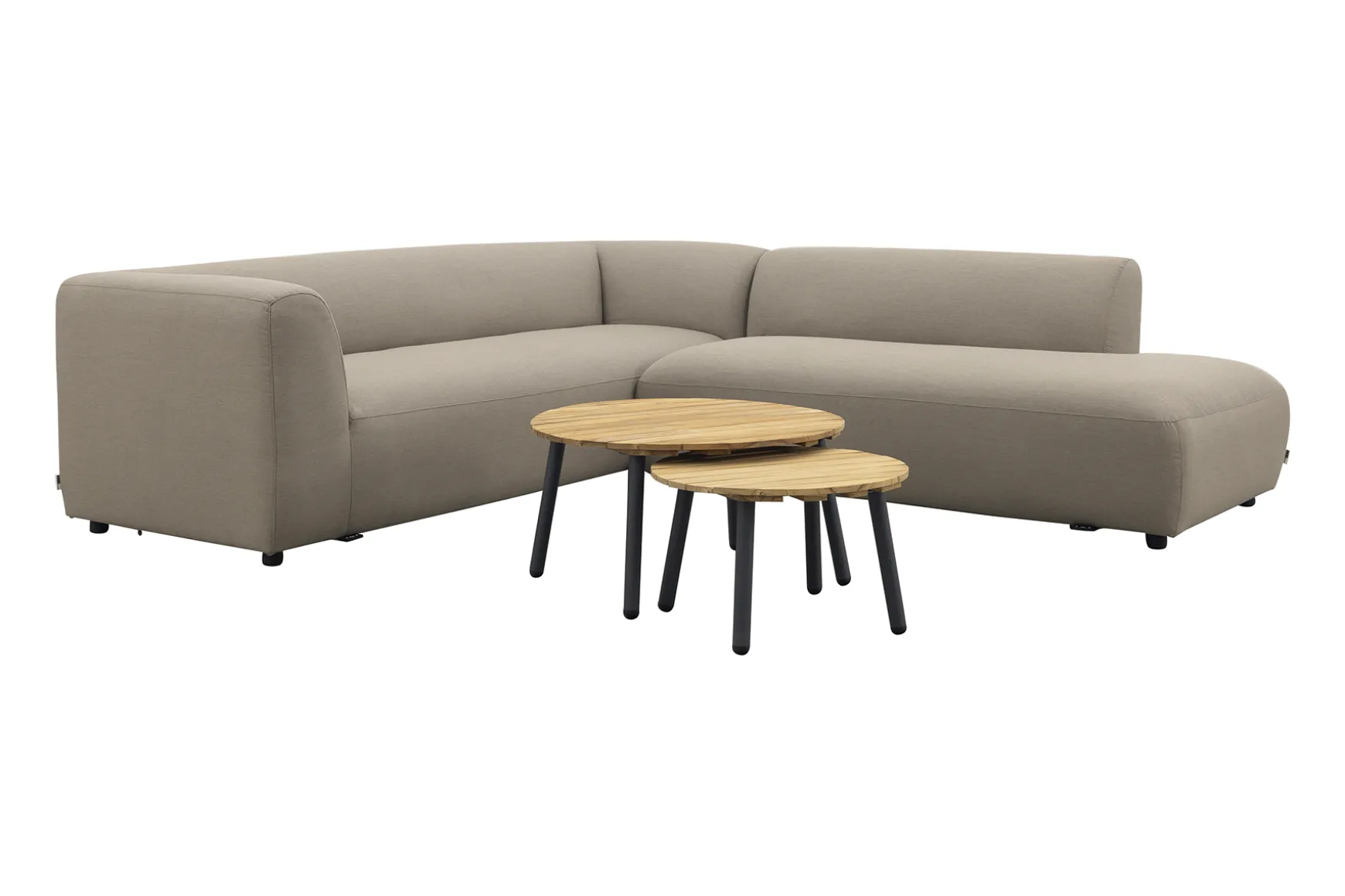 Lissabon/Mindo Sunbrella (Sit&Heat) verwarmde loungeset - Taupe/Teak