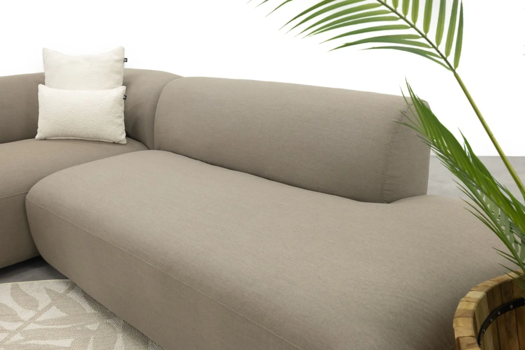 Lissabon/Mindo Sunbrella (Sit&Heat) verwarmde loungeset - Taupe/Teak