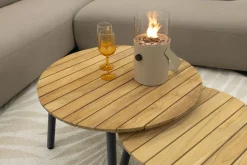 Lissabon/Mindo Sunbrella (Sit&Heat) verwarmde loungeset - Taupe/Teak
