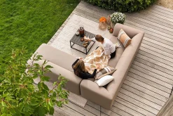 Lissabon/Mindo Sunbrella (Sit&Heat) verwarmde loungeset - Taupe/Teak
