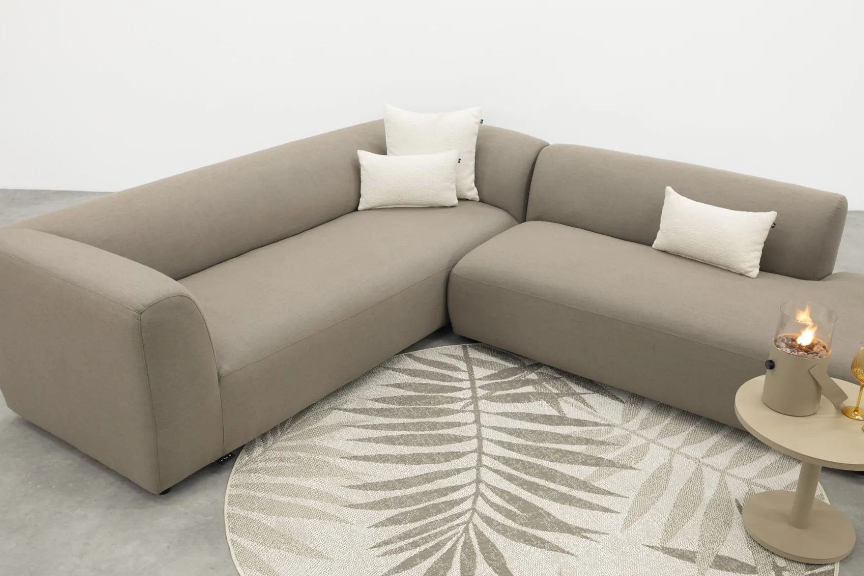 Lissabon Sunbrella (Sit & Heat) verwarmde hoekbank - Taupe