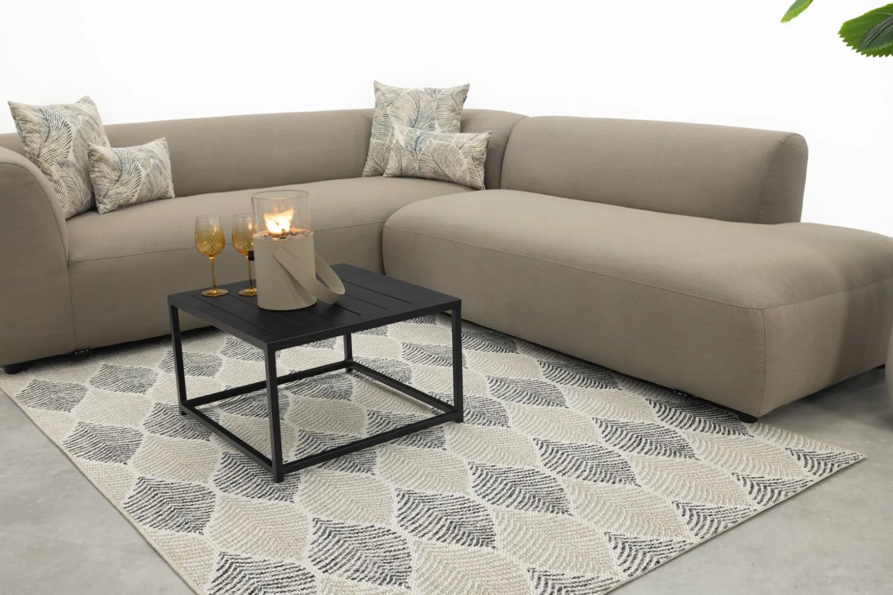 Lissabon/Toronto Sunbrella (Sit&Heat) verwarmde loungeset - Taupe