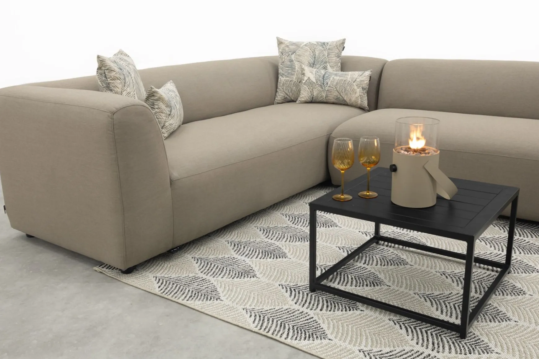 Lissabon/Toronto Sunbrella (Sit&Heat) verwarmde loungeset - Taupe