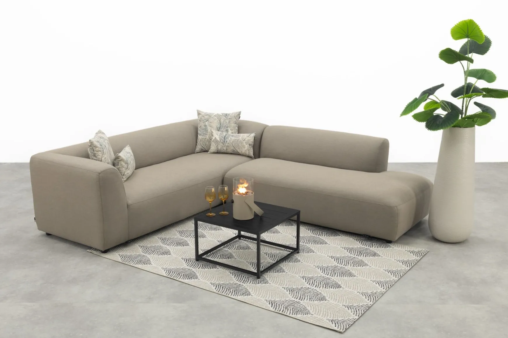 Lissabon/Toronto Sunbrella (Sit&Heat) verwarmde loungeset - Taupe