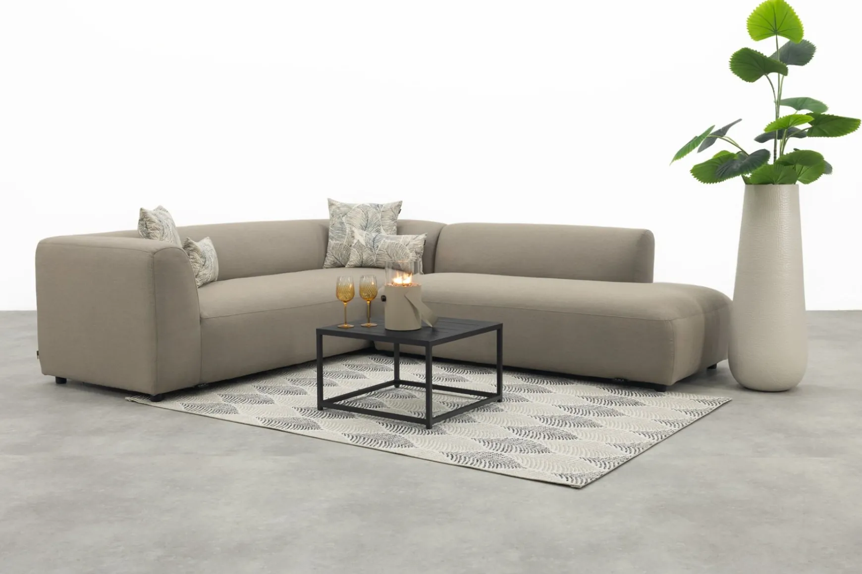 Lissabon/Toronto Sunbrella (Sit&Heat) verwarmde loungeset - Taupe
