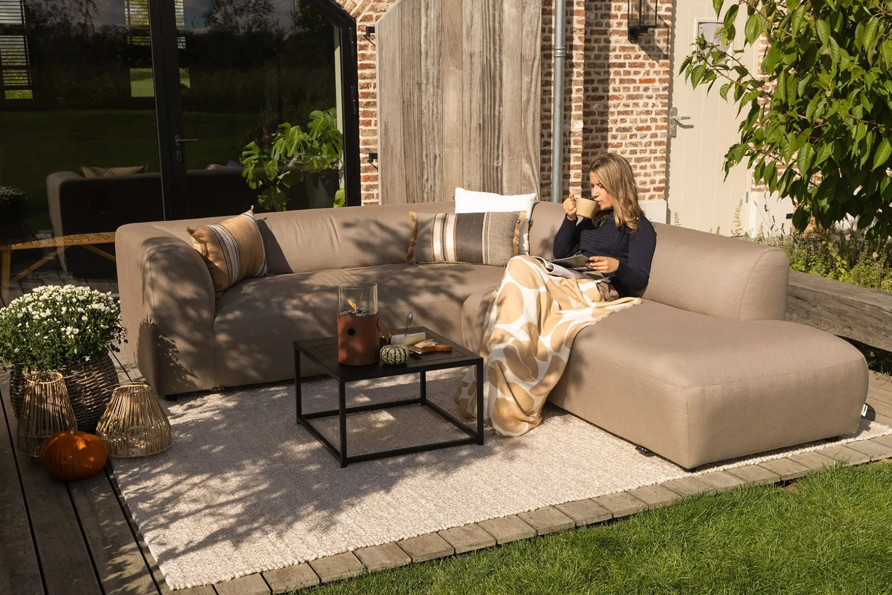 Lissabon/Toronto Sunbrella (Sit&Heat) verwarmde loungeset - Taupe