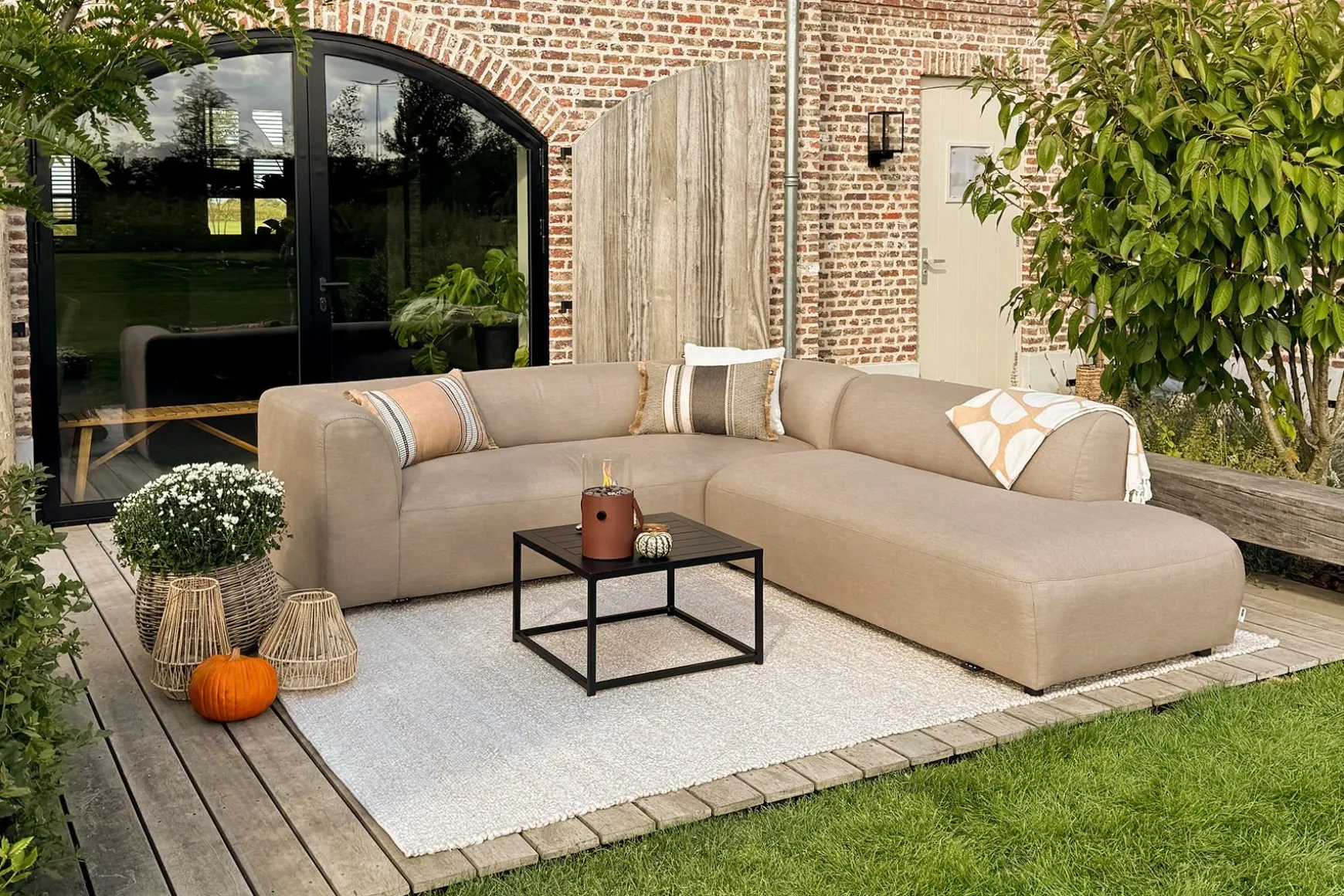 Lissabon/Toronto Sunbrella (Sit&Heat) verwarmde loungeset - Taupe