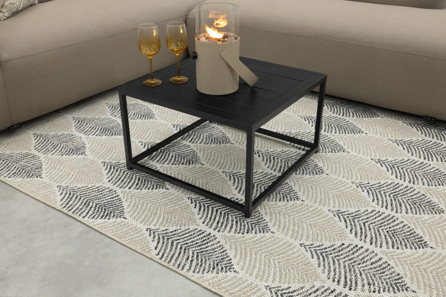 Lissabon/Toronto Sunbrella (Sit&Heat) verwarmde loungeset - Taupe