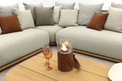 Loom rope loungeset met teak detail - Mokka