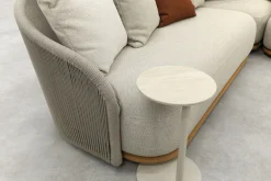 Loom rope loungeset met teak detail - Mokka