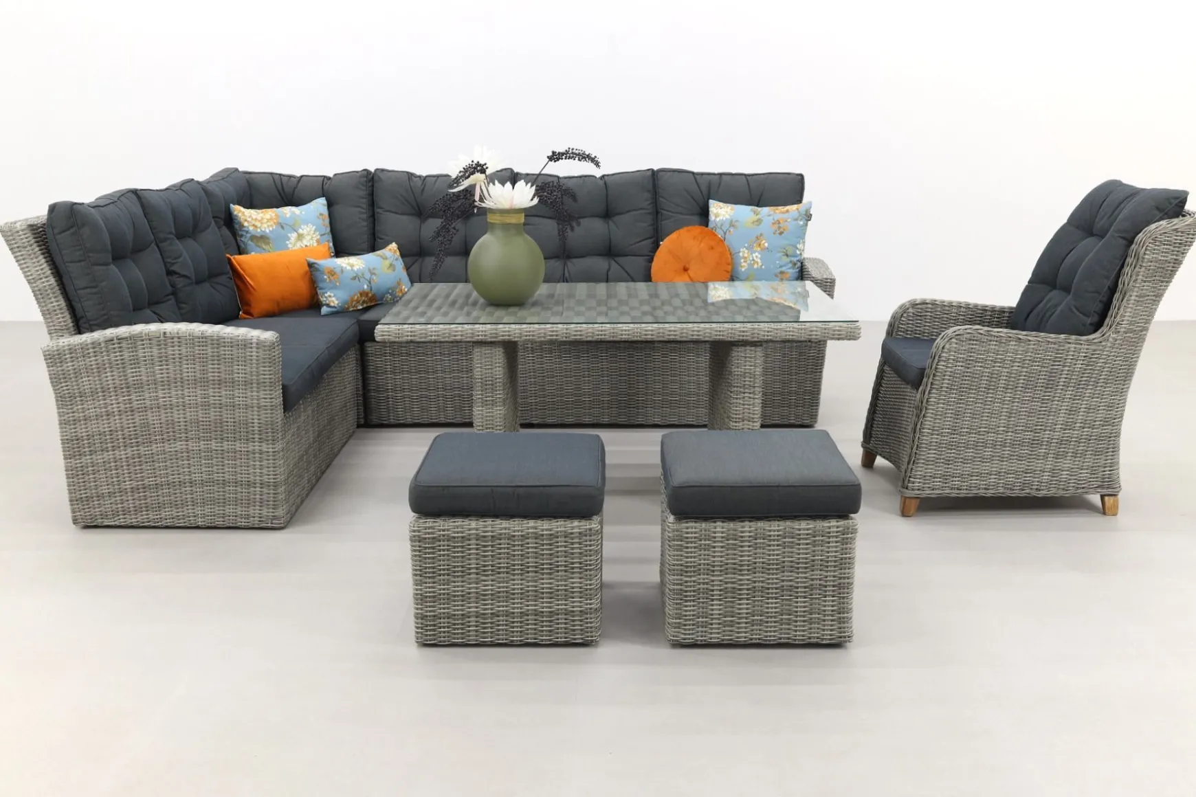Lounge/diningset San Marino - Paloma grijs + torino tuinstoel