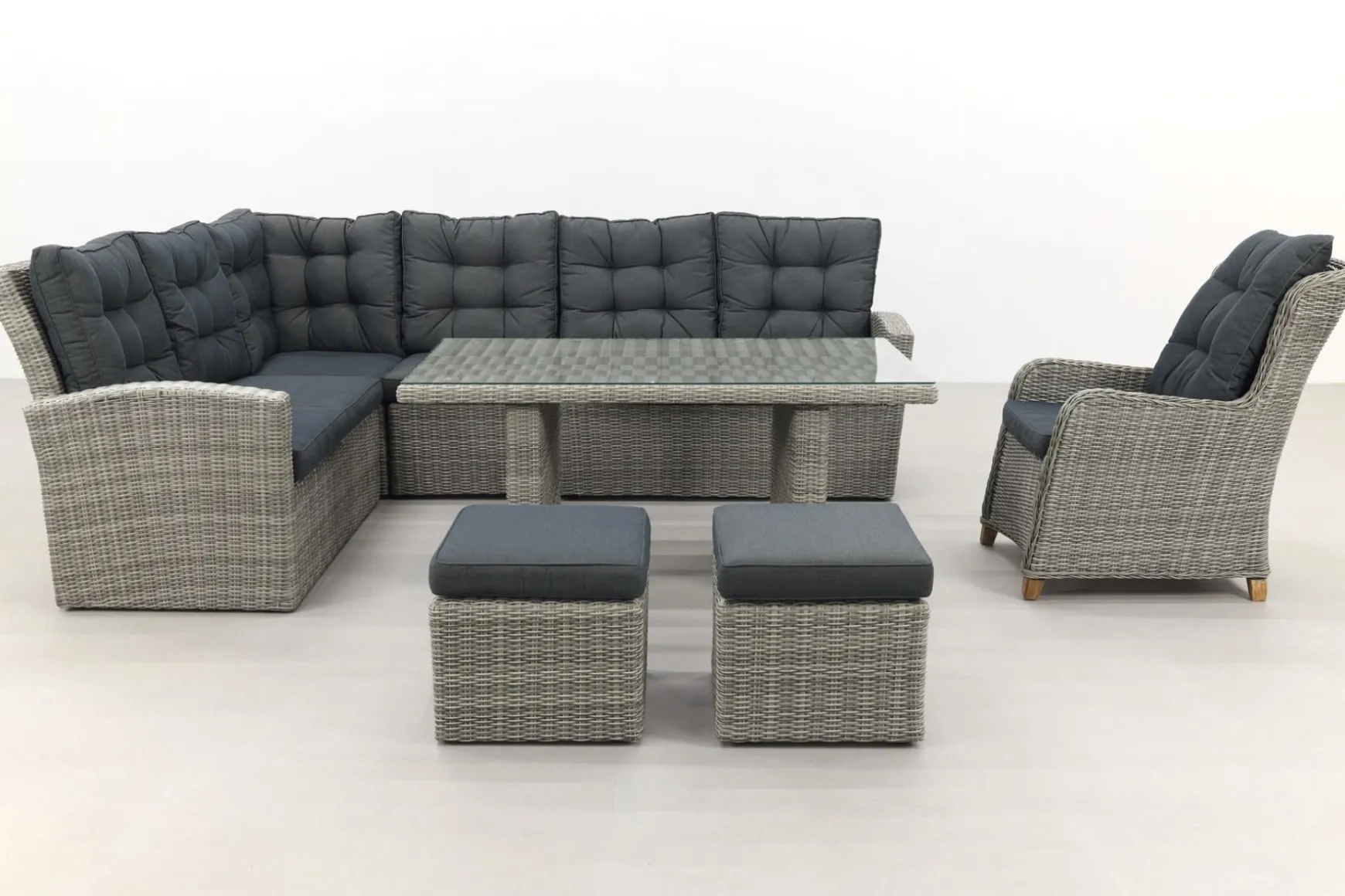 Lounge/diningset San Marino - Paloma grijs + torino tuinstoel