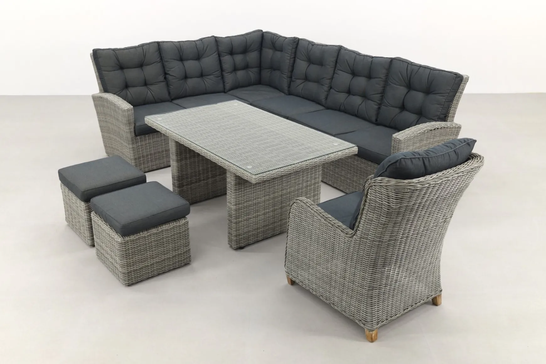 Lounge/diningset San Marino - Paloma grijs + torino tuinstoel