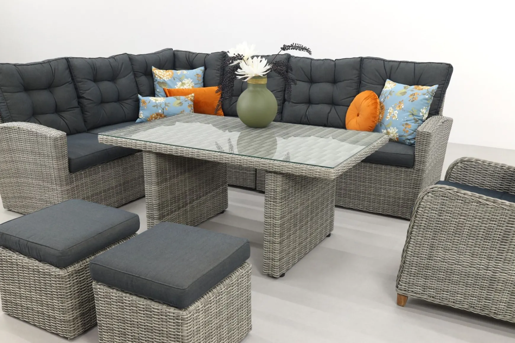 Lounge/diningset San Marino - Paloma grijs + torino tuinstoel