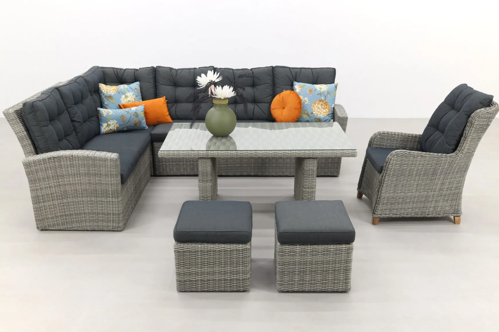Lounge/diningset San Marino - Paloma grijs + torino tuinstoel