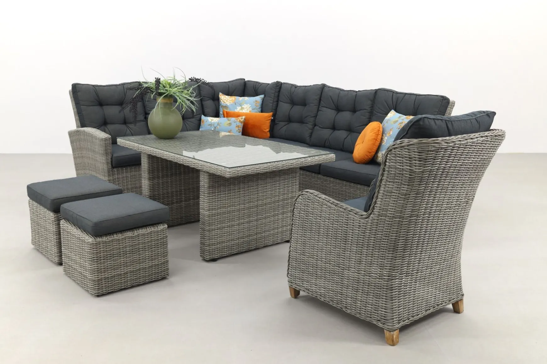 Lounge/diningset San Marino - Paloma grijs + torino tuinstoel