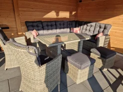 Lounge/diningset San Marino - Paloma grijs + 2x Mante tuinstoel