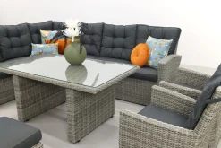 Lounge/diningset San Marino - Paloma grijs + 2x Mante tuinstoel