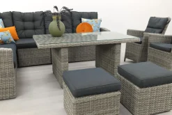 Lounge/diningset San Marino - Paloma grijs + 2x Mante tuinstoel