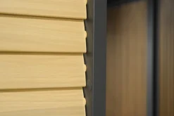 Louvre scherm verstelbaar 100 cm. - horizontaal - Houtlook antraciet