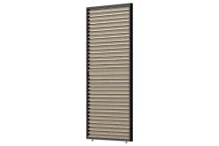 Louvre scherm verstelbaar 120 cm. - horizontaal - Houtlook antraciet