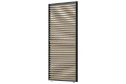 Louvre scherm verstelbaar 130 cm. - horizontaal - Houtlook antraciet