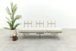 Lyon 3-zits balkon loungebank 2-in-1 ligbed - Mokka