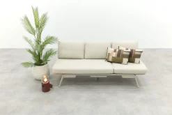Lyon 3-zits balkon loungebank 2-in-1 ligbed - Mokka