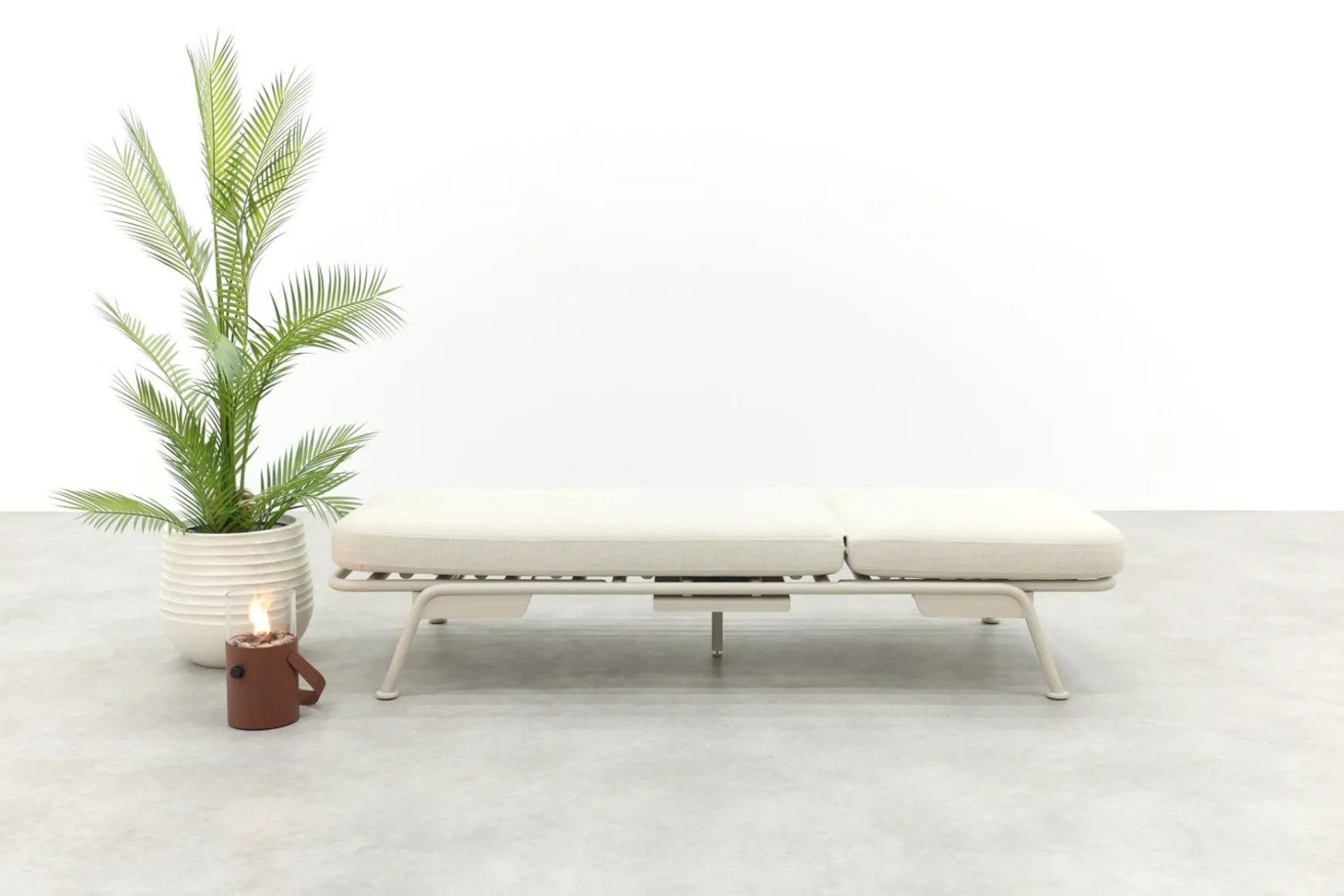 Lyon 3-zits balkon loungebank 2-in-1 ligbed - Mokka