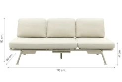 Lyon 3-zits balkon loungebank 2-in-1 ligbed - Mokka