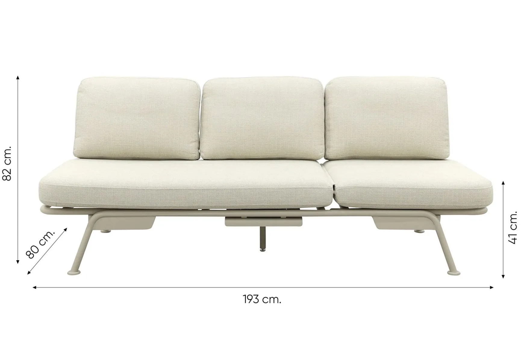 Lyon 3-zits balkon loungebank 2-in-1 ligbed - Mokka