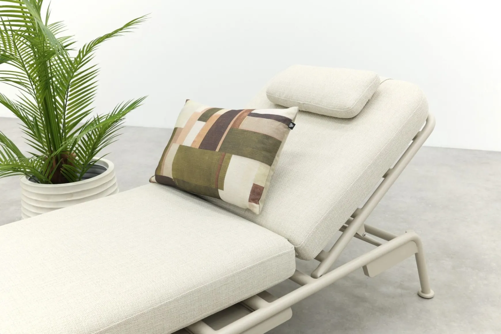 Lyon 3-zits balkon loungebank 2-in-1 ligbed - Mokka