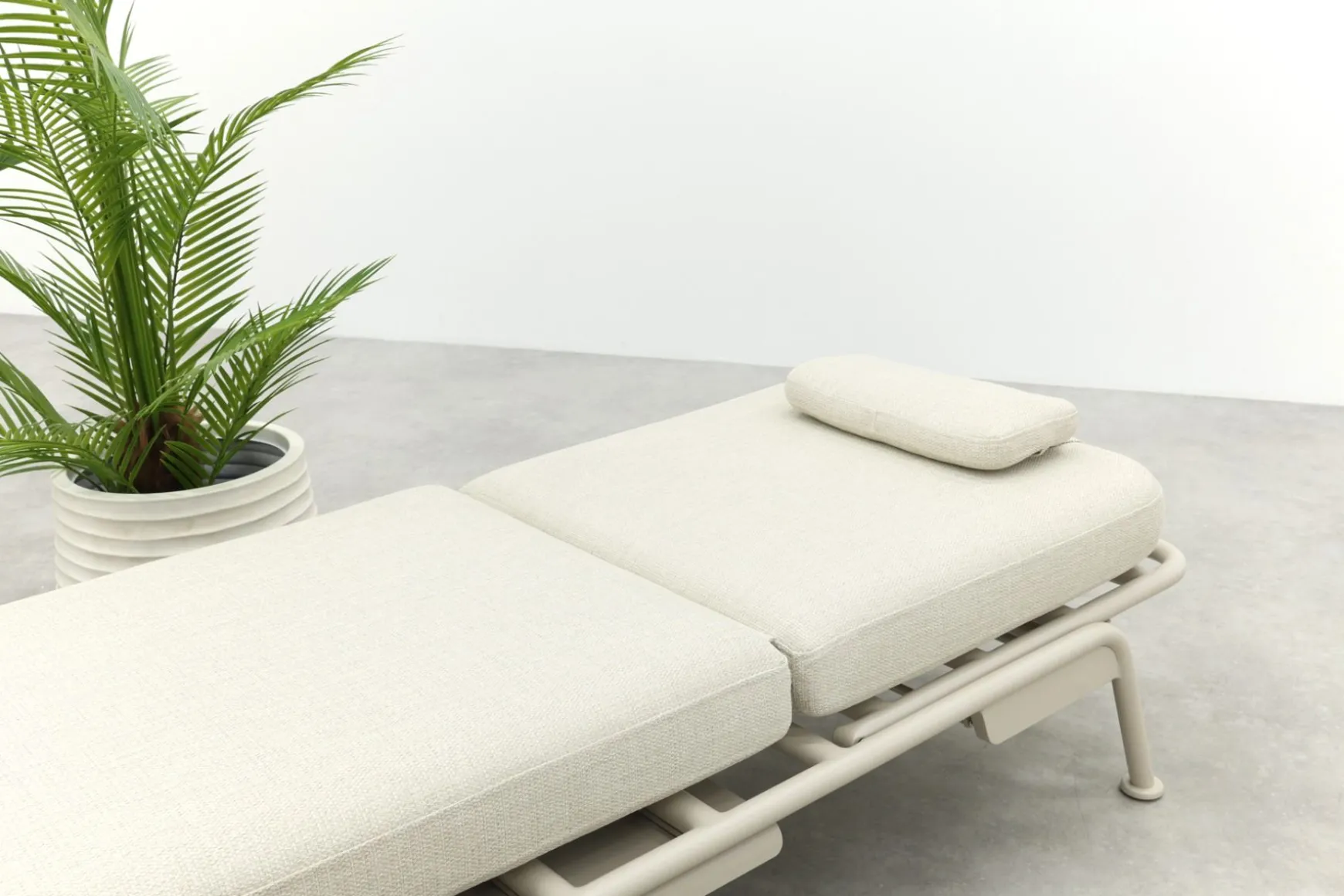 Lyon 3-zits balkon loungebank 2-in-1 ligbed - Mokka