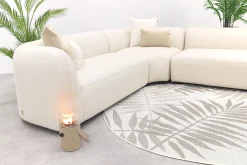 Madeira ronde hoekbank links - Naturel Sunbrella