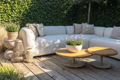 Madeira ronde hoekbank links - Naturel Sunbrella