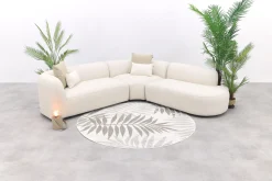Madeira ronde hoekbank links - Naturel Sunbrella