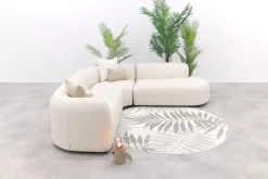 Madeira ronde hoekbank links - Naturel Sunbrella