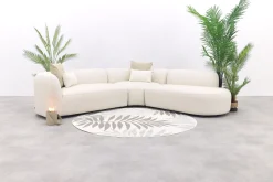 Madeira ronde hoekbank links - Naturel Sunbrella