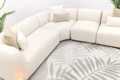 Madeira ronde hoekbank links + tussenelement - Naturel Sunbrella