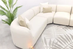 Madeira ronde hoekbank links + tussenelement - Naturel Sunbrella