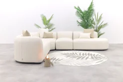 Madeira ronde hoekbank links + tussenelement - Naturel Sunbrella