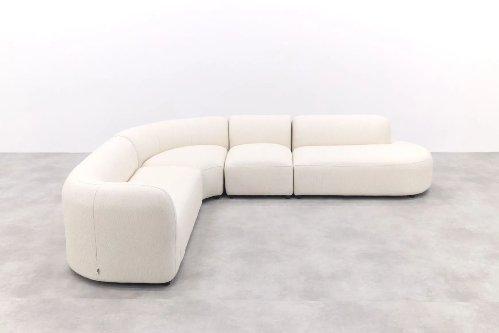 Madeira ronde hoekbank links + tussenelement - Naturel Sunbrella